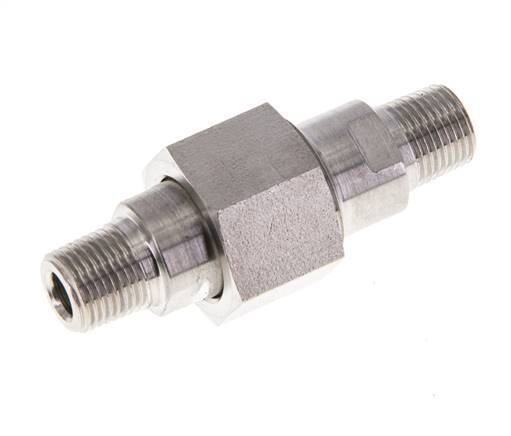 Espiga doble R1/8'' Separable Acero inoxidable Junta plana PTFE 40bar (562.0psi)