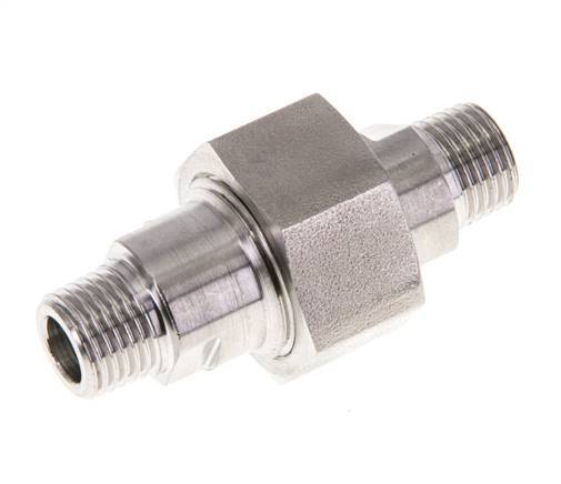 Double Nipple R1/4'' Separable Stainless Steel Flat Seal PTFE 40bar (562.0psi)