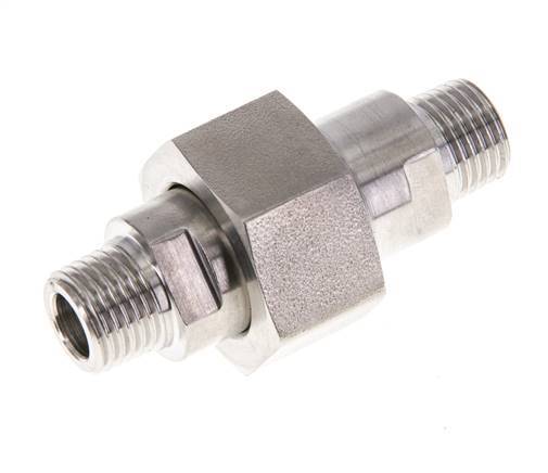 Double Nipple R1/4'' Separable Stainless Steel Flat Seal PTFE 40bar (562.0psi)