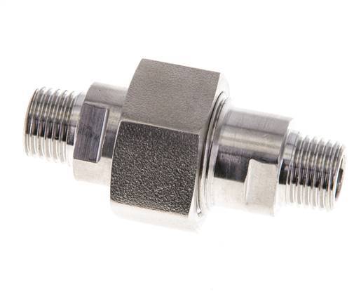 Double Nipple R1/4'' Separable Stainless Steel Flat Seal PTFE 40bar (562.0psi)
