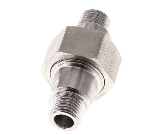 Double Nipple R1/4'' Separable Stainless Steel Flat Seal PTFE 40bar (562.0psi)