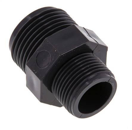 Reducing Double Nipple G3/4'' x G1'' PVC-U 16bar (224.8psi) EN 1452-3 [2 Pieces]