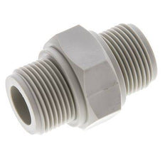 Espiga doble G3/4'' Polipropileno (pp) 10bar (140.5psi) FDA 36mm Hex.