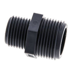 Reducing Double Nipple G1/2'' x G3/4'' Polypropylene (pp) 10bar (140.5psi) FDA 27mm Hex