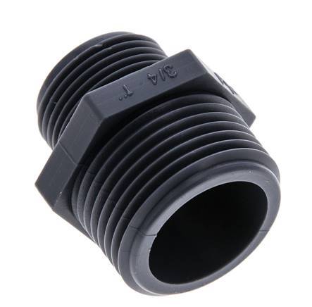 Reducing Double Nipple G3/4'' x G1'' Polypropylene (pp) 10bar (140.5psi) FDA 36mm Hex