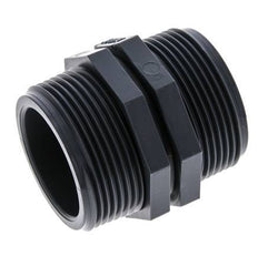 Double Nipple G1 1/2'' Polypropylene (pp) 10bar (140.5psi) FDA 54mm Hex