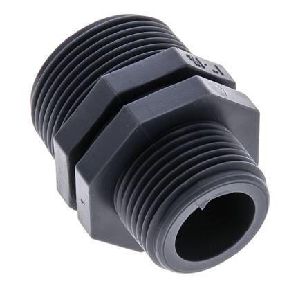 Racor Reductor Doble G1'' x G1 1/4'' Polipropileno (pp) 10bar (140.5psi) FDA 46mm Hex.