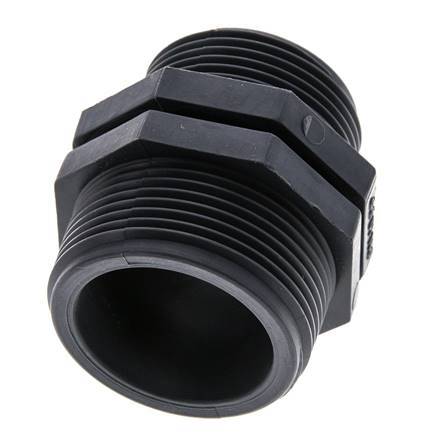 Reducing Double Nipple G1 1/4'' x G1 1/2'' Polypropylene (pp) 10bar (140.5psi) FDA 54mm Hex