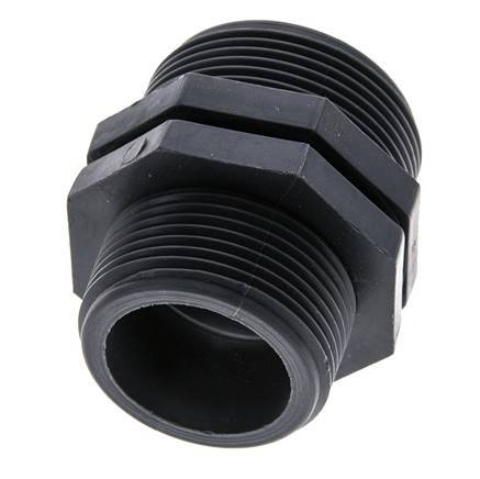 Reducing Double Nipple G1 1/4'' x G1 1/2'' Polypropylene (pp) 10bar (140.5psi) FDA 54mm Hex