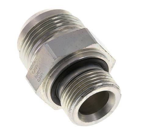 JIC Double Nipple G3/4'' x UN 1-5/16''-12 Steel NBR 170bar (2388.5psi)