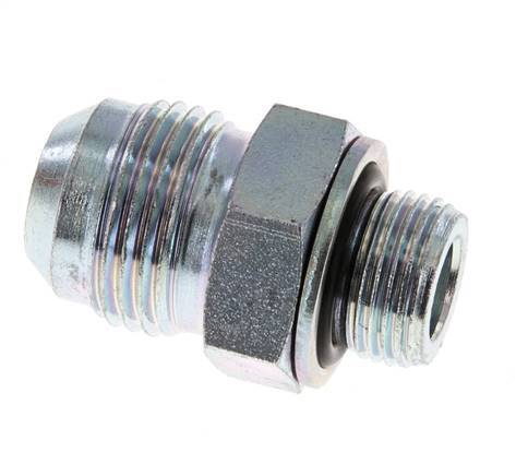 JIC Double Nipple G3/8'' x UNF 7/8''-14 Steel NBR 210bar (2950.5psi) [2 Pieces]