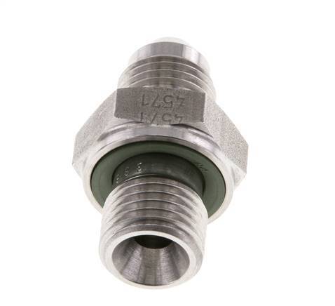 Espiga doble JIC G1/4'' x UNF 1/2''-20 Acero inoxidable FKM 275bar (3863.75psi)