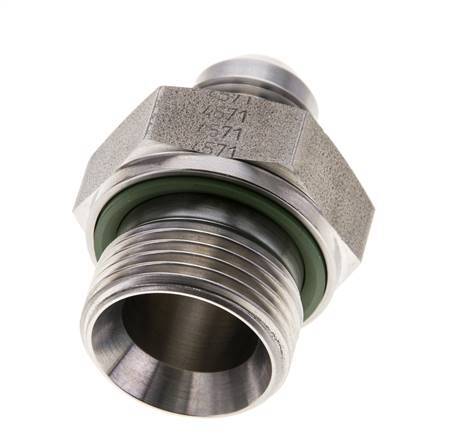 JIC Double Nipple G3/4'' x UNF 3/4''-16 Stainless Steel FKM 275bar (3863.75psi)