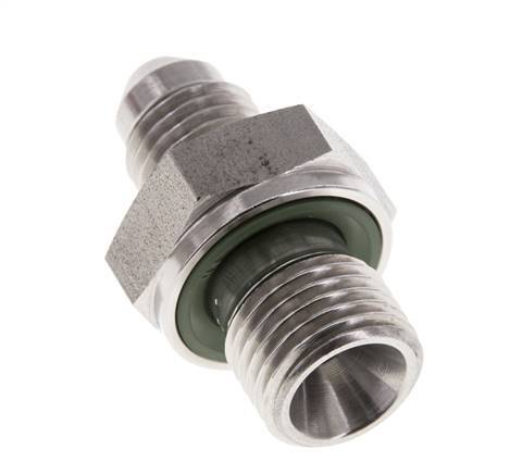 Espiga doble JIC G1/4'' x UNF 7/16''-20 Acero inoxidable FKM 310bar (4355.5psi)