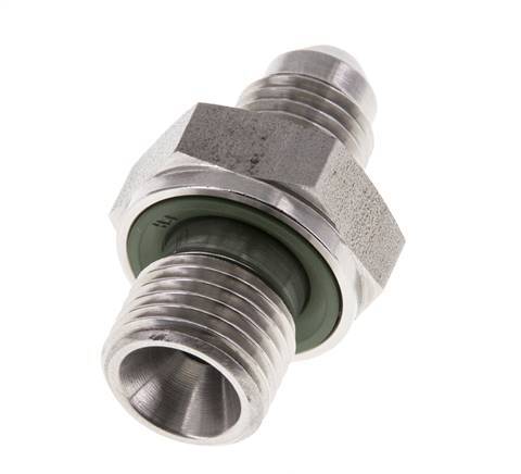 Espiga doble JIC G1/4'' x UNF 7/16''-20 Acero inoxidable FKM 310bar (4355.5psi)