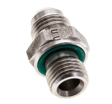 Espiga doble JIC M14 X 1,5 x UNF 9/16''-18 Acero inoxidable FKM 275bar (3863.75psi)