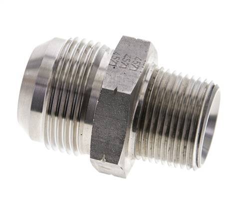 JIC Double Nipple UN 1-5/16''-12 x 3/4'' NPT Stainless Steel 170bar (2388.5psi)