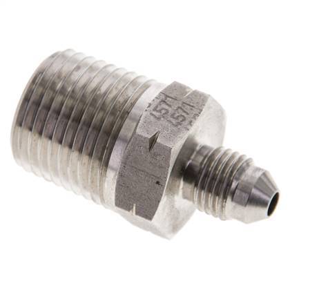 JIC Double Nipple UNF 7/16''-20 x 1/2'' NPT Stainless Steel 210bar (2950.5psi)