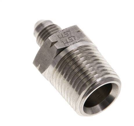 JIC Double Nipple UNF 7/16''-20 x 1/2'' NPT Stainless Steel 210bar (2950.5psi)