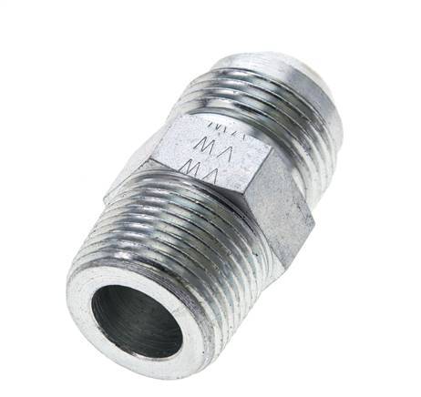 JIC Double Nipple UN 1-1/16''-12 x 3/4'' NPT Steel 170bar (2388.5psi)