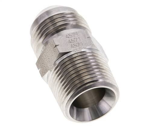 JIC Double Nipple UN 1-1/16''-12 x 3/4'' NPT Stainless Steel 170bar (2388.5psi)