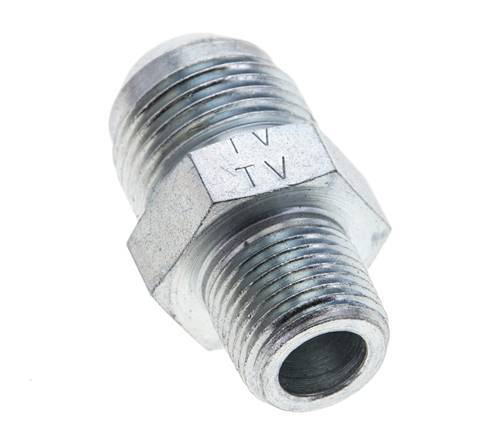 JIC Double Nipple UNF 7/8''-14 x 3/8'' NPT Steel 210bar (2950.5psi) [2 Pieces]