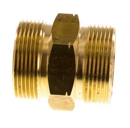 Espiga doble G1 1/2'' Macho x Macho Izquierda Latón 16bar (224.8psi) 50mm Hex.