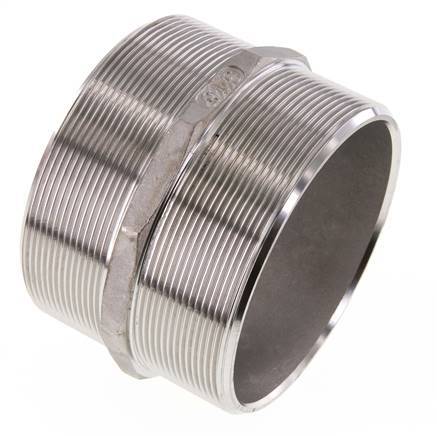 Double Nipple G4'' Stainless Steel Flat Seal 16bar (224.8psi) 117mm Hex