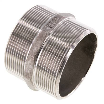 Espiga doble G2 1/2'' Acero inoxidable Junta plana 16bar (224.8psi) 78mm Hex.