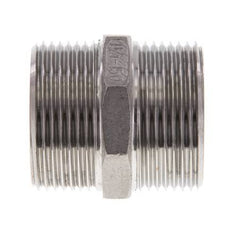 Espiga doble G1 1/4'' acero inoxidable junta plana 16bar (224.8psi) 45mm hexagonal