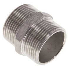 Espiga doble G1 1/4'' acero inoxidable junta plana 16bar (224.8psi) 45mm hexagonal