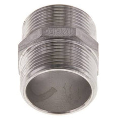 Espiga doble G1 1/4'' acero inoxidable junta plana 16bar (224.8psi) 45mm hexagonal