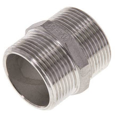 Espiga doble G1 1/4'' acero inoxidable junta plana 16bar (224.8psi) 45mm hexagonal