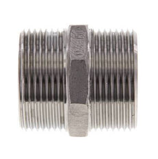 Espiga doble G1 1/4'' acero inoxidable junta plana 16bar (224.8psi) 45mm hexagonal