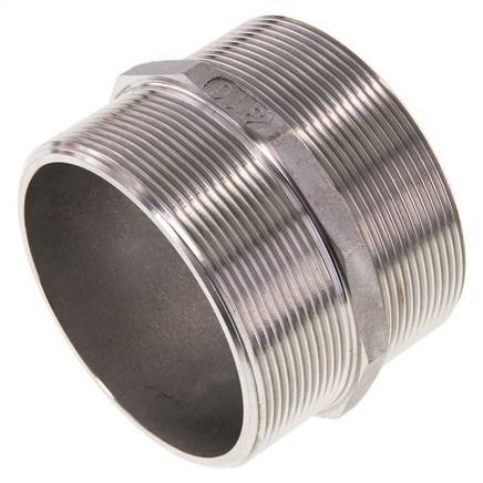 Double Nipple G3'' Stainless Steel Flat Seal 16bar (224.8psi) 92mm Hex