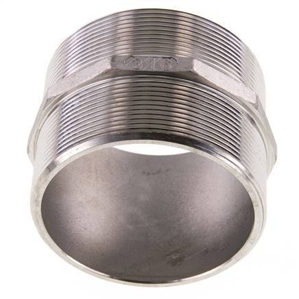 Double Nipple G3'' Stainless Steel Flat Seal 16bar (224.8psi) 92mm Hex