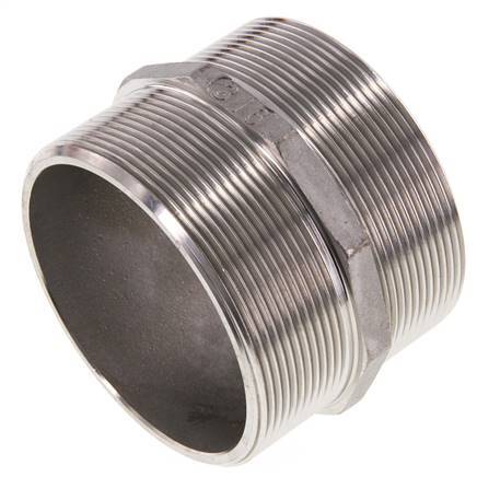 Double Nipple G3'' Stainless Steel Flat Seal 16bar (224.8psi) 92mm Hex