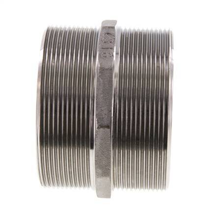 Double Nipple G3'' Stainless Steel Flat Seal 16bar (224.8psi) 92mm Hex