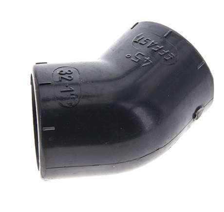 45deg Angled Fitting Rp1'' Female PVC-U 16bar (224.8psi) EN 1452-3 [2 Pieces]