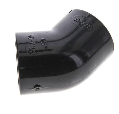 45deg Angled Fitting Rp1 1/4'' Female PVC-U 16bar (224.8psi) EN 1452-3 [2 Pieces]