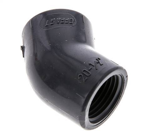 45deg Angled Fitting Rp1/2'' Female PVC-U 16bar (224.8psi) EN 1452-3 [2 Pieces]