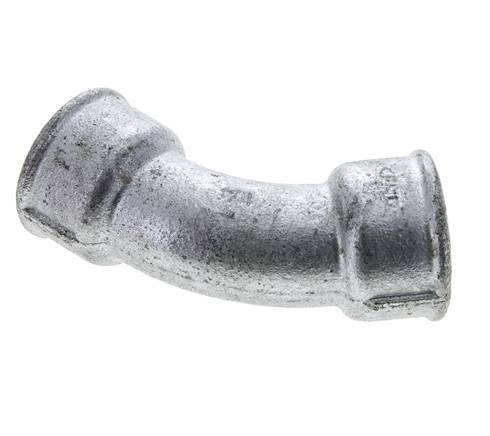 45deg Angled Fitting Rp1 1/4'' Female Cast Iron 25bar (351.25psi)