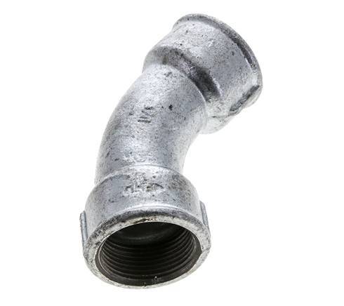 45deg Angled Fitting Rp1 1/4'' Female Cast Iron 25bar (351.25psi)