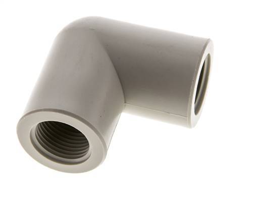Racor acodado de 90 grados G3/8'' hembra Polipropileno (pp) 10bar (140,5psi) FDA