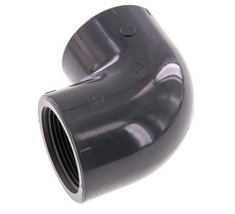 Racor en ángulo de 90 grados Rp1 1/2'' hembra PVC-U 16bar (224,8psi) EN 1452-3