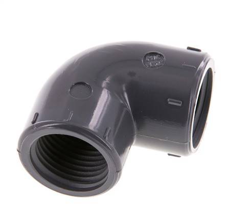 90deg Angled Fitting Rp1/2'' Female PVC-U 16bar (224.8psi) EN 1452-3 [5 Pieces]
