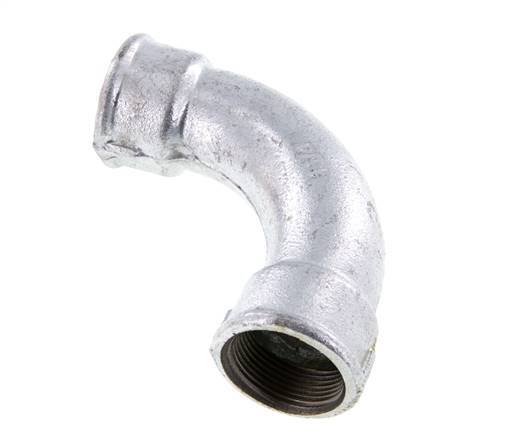 Racor acodado 90deg Rp1 1/4'' Hembra Hierro fundido largo 25bar (351.25psi)