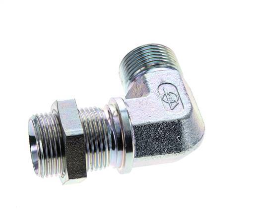 Racor acodado 90deg Pasamuros G1'' Acero alta presión 60° Cono 225bar (3161.25psi) Hidráulico