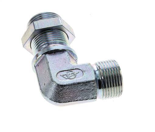 Racor acodado 90deg Pasamuros G1'' Acero alta presión 60° Cono 225bar (3161.25psi) Hidráulico