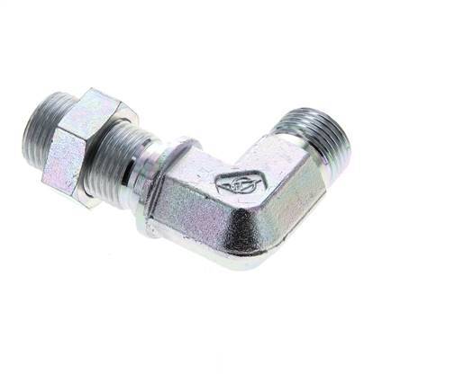 90deg Angled Fitting G1/2'' Bulkhead High Pressure Steel 60° Cone 350bar (4917.5psi) Hydraulic